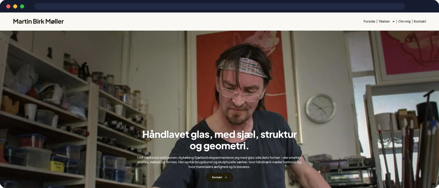 Martin Birk Møller – hjemmeside udviklet af Talento