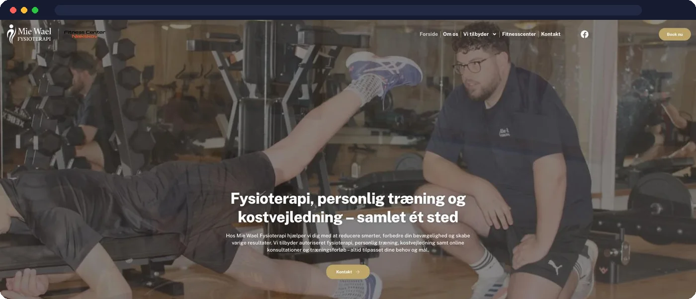 Mie Wael Fysioterapi – hjemmeside udviklet af Talento