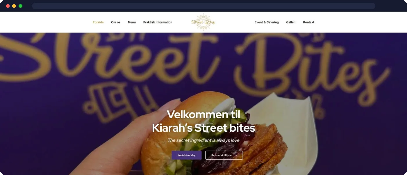 Street Bites – hjemmeside udviklet af Talento